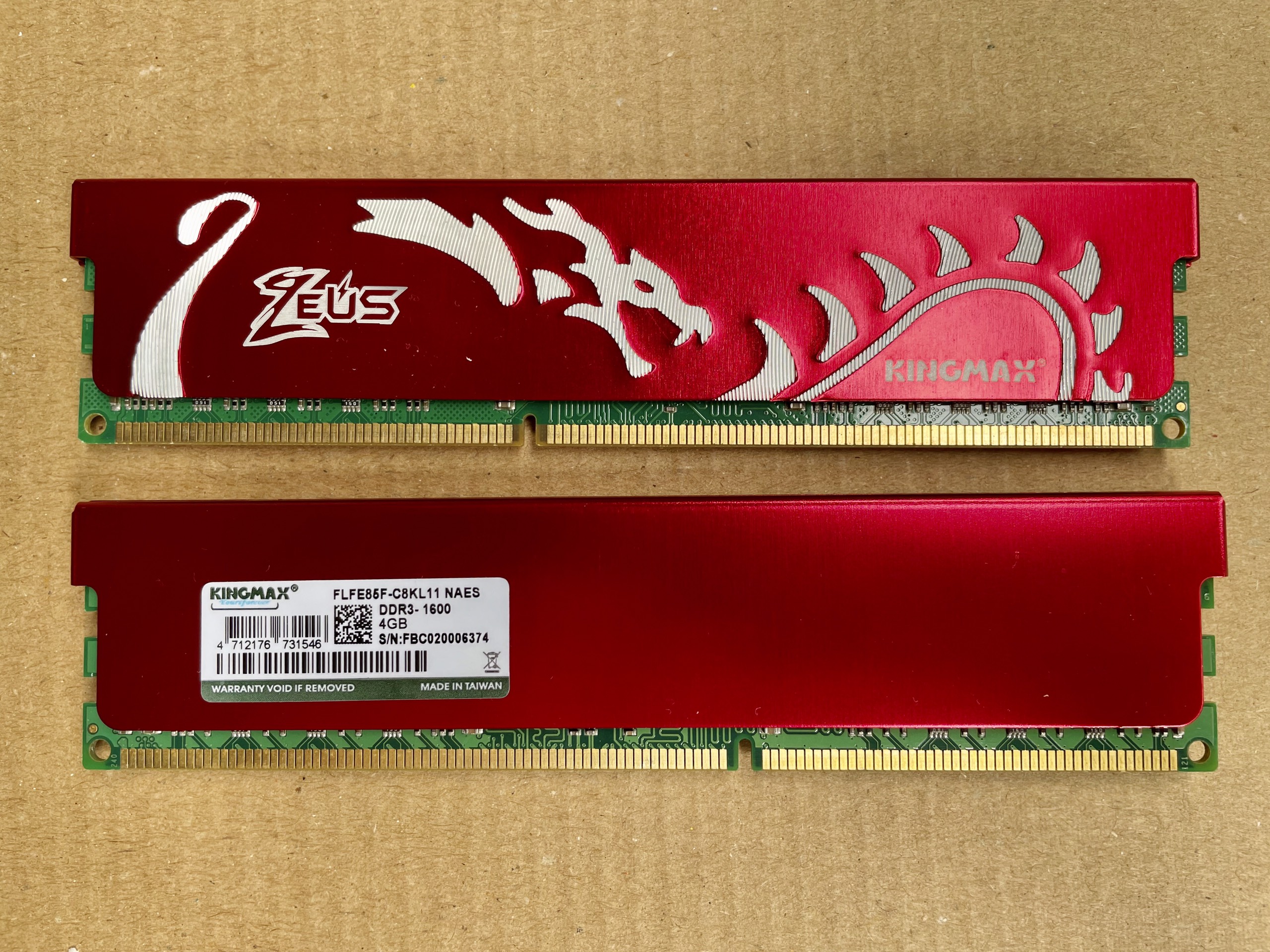 DDRAM III PC - Kingmax 4G/1600 Zeus Dragon Tản nhiệt thép 